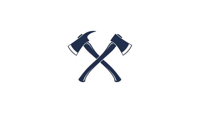 Crossed Firefighter Axes Icon Vector Illustration