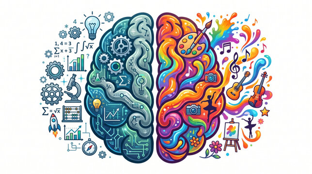 Left Brain Right Brain Concept Illustration