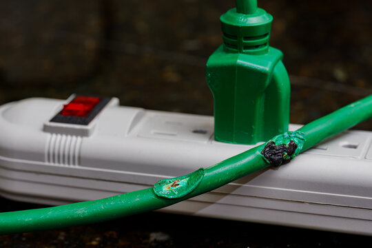 Burned Extension Cord Power Strip Hazard