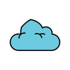 Obraz premium Minimalist Blue Cloud Icon Vector Illustration.