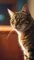 Obraz premium A close-up of a tabby cat with green eyes