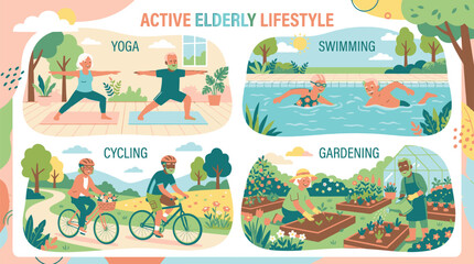 Fototapeta premium Elderly People Engaging in Outdoor Activities.