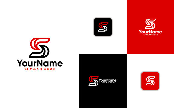 Letter S Speed Logo Concept with Variations and App Icon