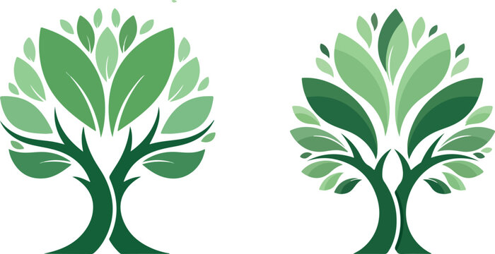 Abstract Green Tree Logo - Symbol of Growth and Sustainability