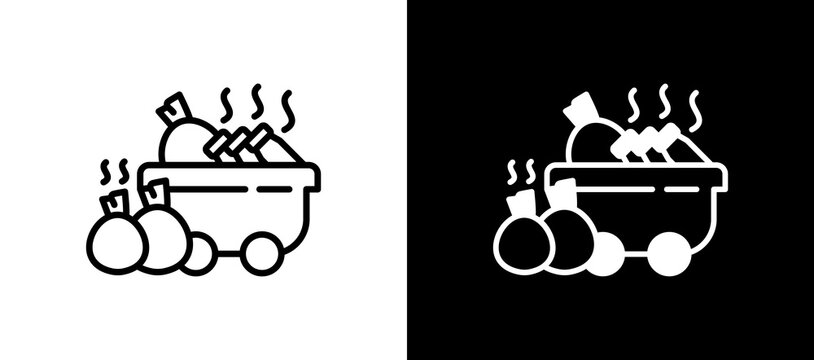 Garbage Disposal Icon Set In Black And White Filled Style Collection