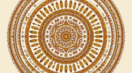 Fototapeta premium Intricate Circular Mandala Pattern with Gold Accents.