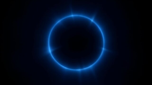 Circular concentric cycle blue glow elegant business abstract ring dark space, elegance business circular concentric cycle glowing blue ring black background for abstract technology design