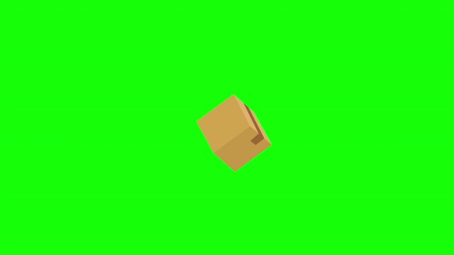 Cardboard Box Package parcel prohibition Icon on Green Screen Background
