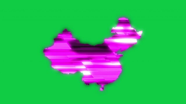 China purple news headline effect map pop animation green background