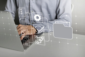 The concept of file access and auditing, searching and editing of data management information within the company that business people must consider. © oselote
