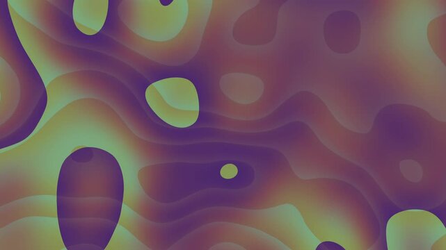 High-quality abstract digital background featuring a series of fluid, organic shapes with soft wavy contours. The color palette combines muted earth tones like sage green and warm ochre with deep purp