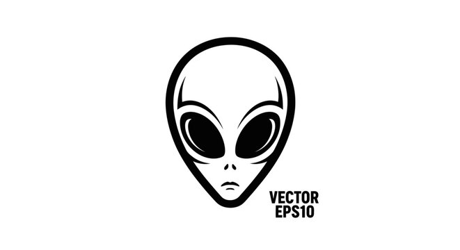 Alien Head Icon - Extraterrestrial Face Vector Graphic