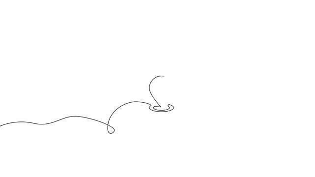 Continuous line location pin with route path animation 4k horizontal video, navigation and travel concept