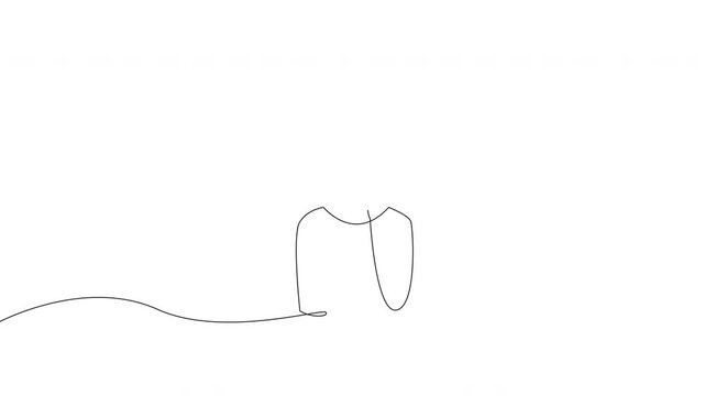 Continuous line confused woman with question marks animation 4k horizontal video, overthinking doubt confusion concept