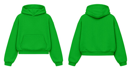 Lime Green Hoodie Mockup Front and Back View Isolated on Transparent Background for Apparel Design © Drip