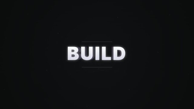 Dynamic Start Build Grow Succeed text animation business concept