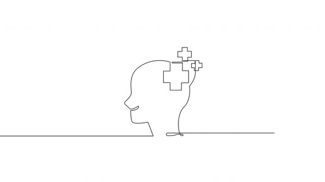 Continuous line chaos to clarity concept animation with tangled scribble turning into light bulb idea, transparent background, alpha channel, 4K horizontal video.