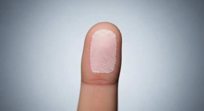 Macro Shot of a Human Fingerprint on a Fingertip