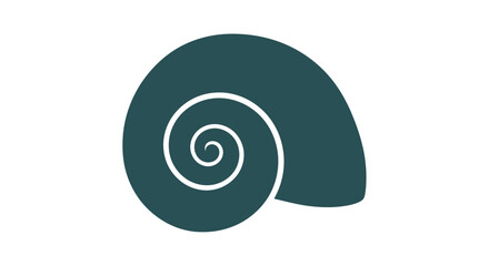 Dark green snail shell spiral shape. © Amjad