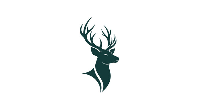 Deer Antler Animal Logo Design.
