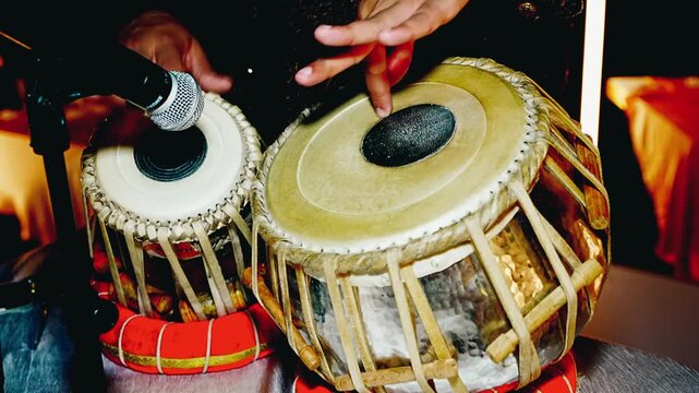 Tabla Drums Performance at Indian Wedding Traditional Music Close Up Video