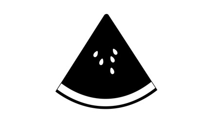 Fototapeta premium A black and white image of a slice of watermelon