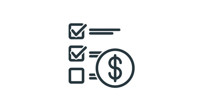 Checklist with dollar sign icon.