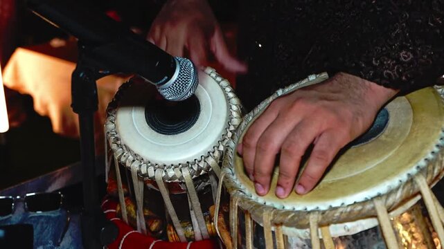 Tabla Drums Performance at Indian Wedding Traditional Music Close Up Video