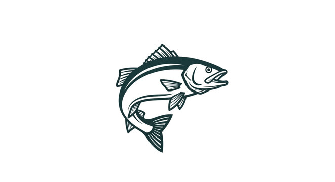 Fish Illustration with Open Mouth.