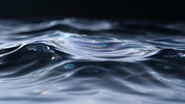 Colourful fluid liquid art abstract surface with soft wave and glossy blue reflection, dark wave texture with smooth ripple motion, smooth light reflection and calm motion for SEO searchable video