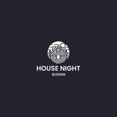 Fototapeta premium House night logo template vector illustration design