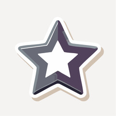 Fototapeta premium Stylized Star Icon with Layered Effect
