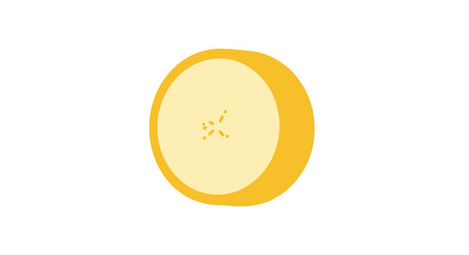 Fresh Lemon Slice Isolated Closeup.