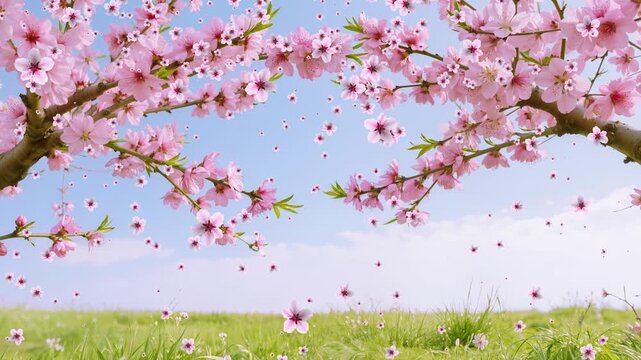 Springtime brings the revival of all things and the blooming of peach blossoms(After Effects production)
