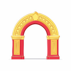 Fototapeta premium Ornate Archway with Red and Gold Design