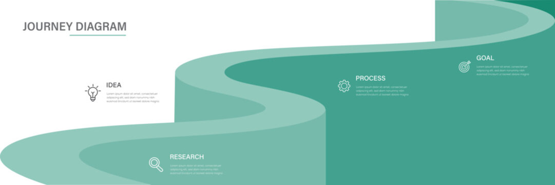Roadmap timeline Infographic 4 option to success. Modern milestone diagram with road journey concept.