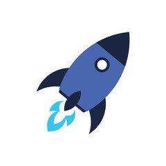 Fototapeta premium Rocket Ship Launch Icon for Business Startup and Success
