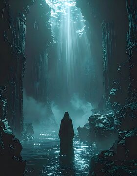 Mysterious cloaked figure