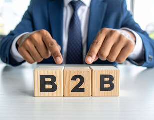 Obraz premium B2B - Geschäftsmann zeigt auf den Text 