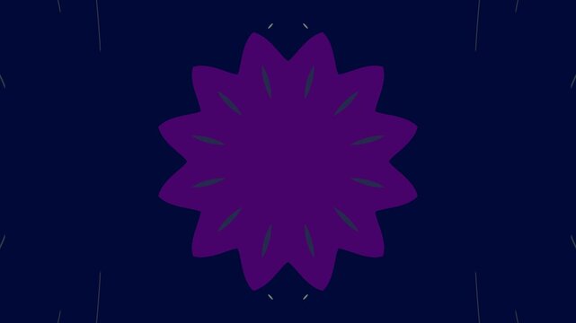 Minimal abstract floral symmetry with deep blue tones, smooth curved shapes, centered design, calm motion background, clean modern digital aesthetic.