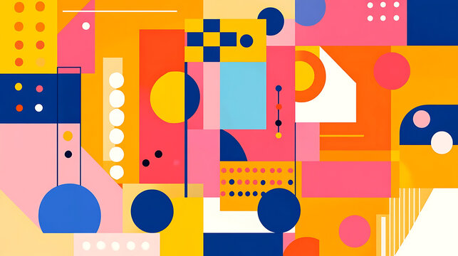 Colorful Geometric Abstract Background with Bold Shapes and Modern Design