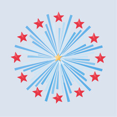 Obraz premium Stylized Firework with Stars
