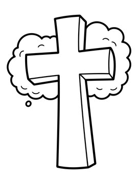 Symbol of Faith: An emblematic cross, a revered symbol of faith, rises against a backdrop, exuding spirituality and devotion.