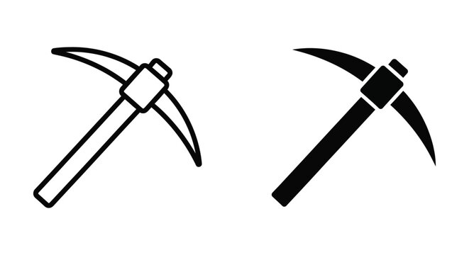 Pickaxe icon set