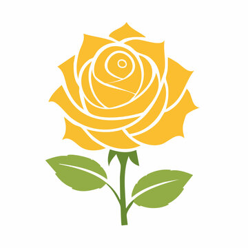 Stylized Yellow Rose Icon