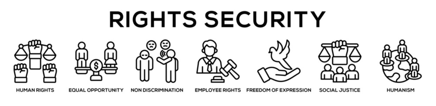 Rights Security web banner icon illustration concept