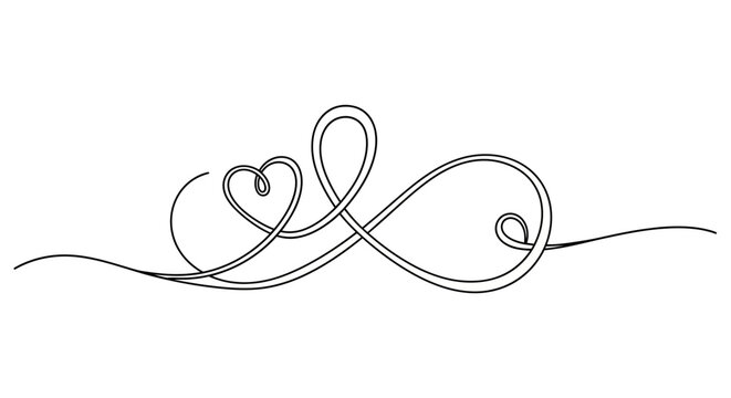 Elegant Infinity Heart Symbol, Continuous Line Art