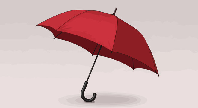 Vibrant Red Umbrella Open and Ready for Rainy Weather.