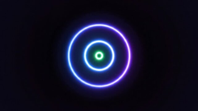 Abstract blue background with glowing circles and a spiral swirl design creates a dark motion tunnel of light and technology illustration for a vector wallpaper concept