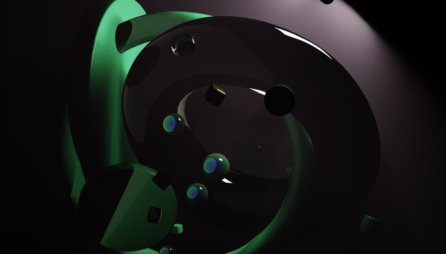 Premium 3D Abstract Composition with Fog Effect
